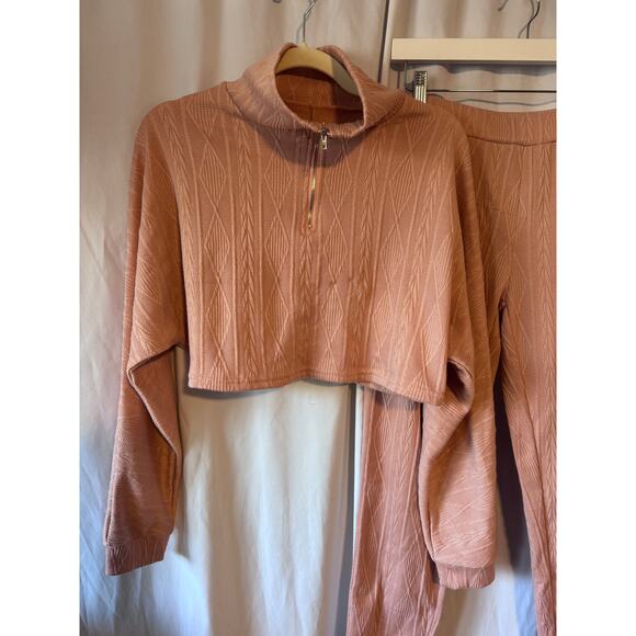 Shein Beige Pink Lounge Set XL (Fits Medium) - Picture 2 of 8